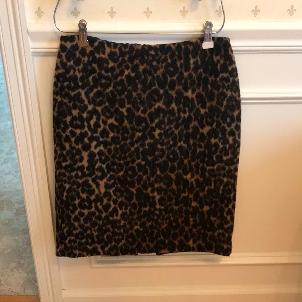 Talbots black and brown cheetah print skirt